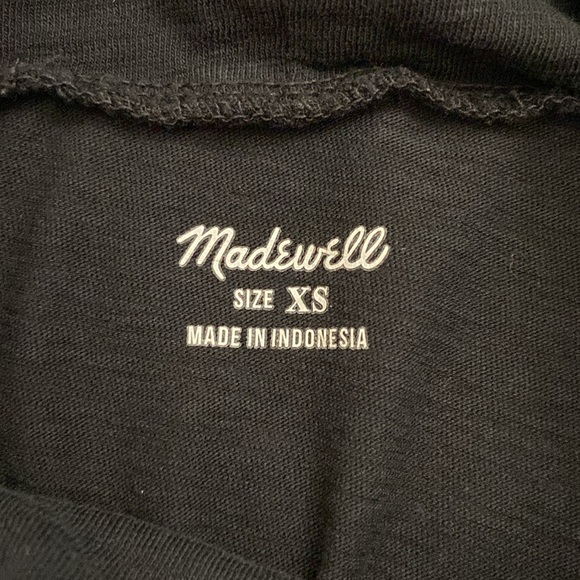 Madewell Whisper Cotton Turtleneck Tee in True Black, Size XS - Picture 5 of 5